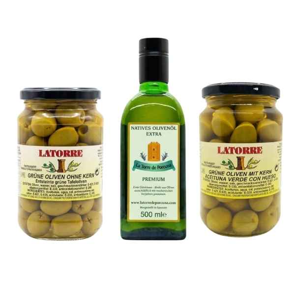 Spanisches Olivenöl & Oliven - Knoblauch Genuss