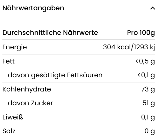 Nährwerttabelle